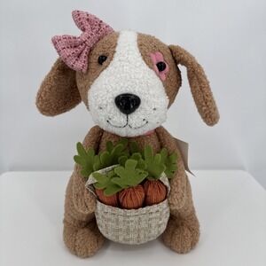 TJ Maxx Stuffed Girl Beagle With Basket Of Carrots NEW Spring Holiday Dog Mom